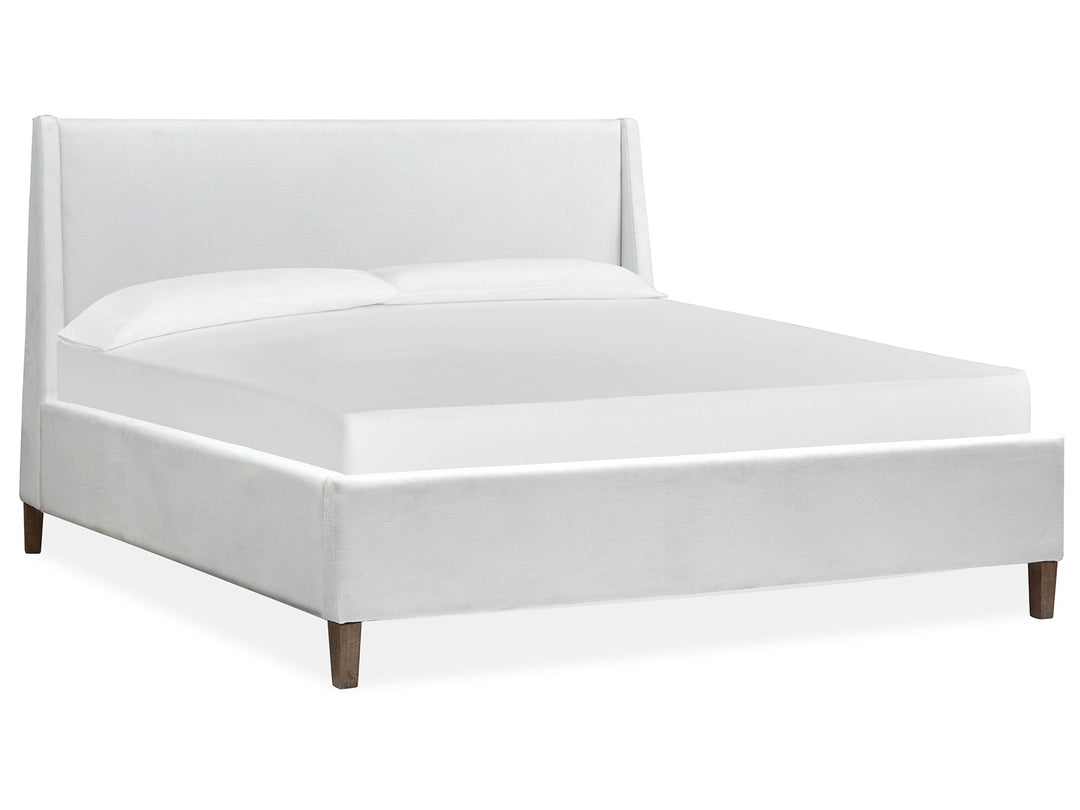 Lindon Belgian Wheat And Coffee Bean King White Upholstered Island Bed - B5570-60W