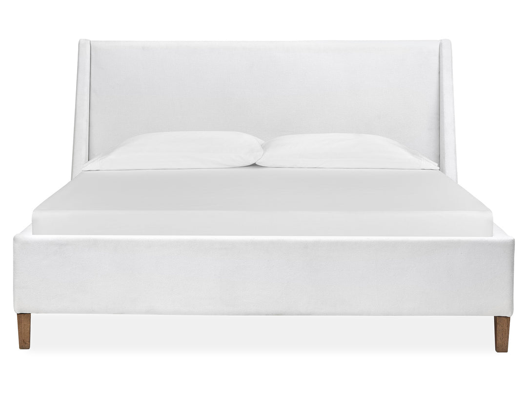 Lindon Belgian Wheat And Coffee Bean King White Upholstered Island Bed - B5570-60W