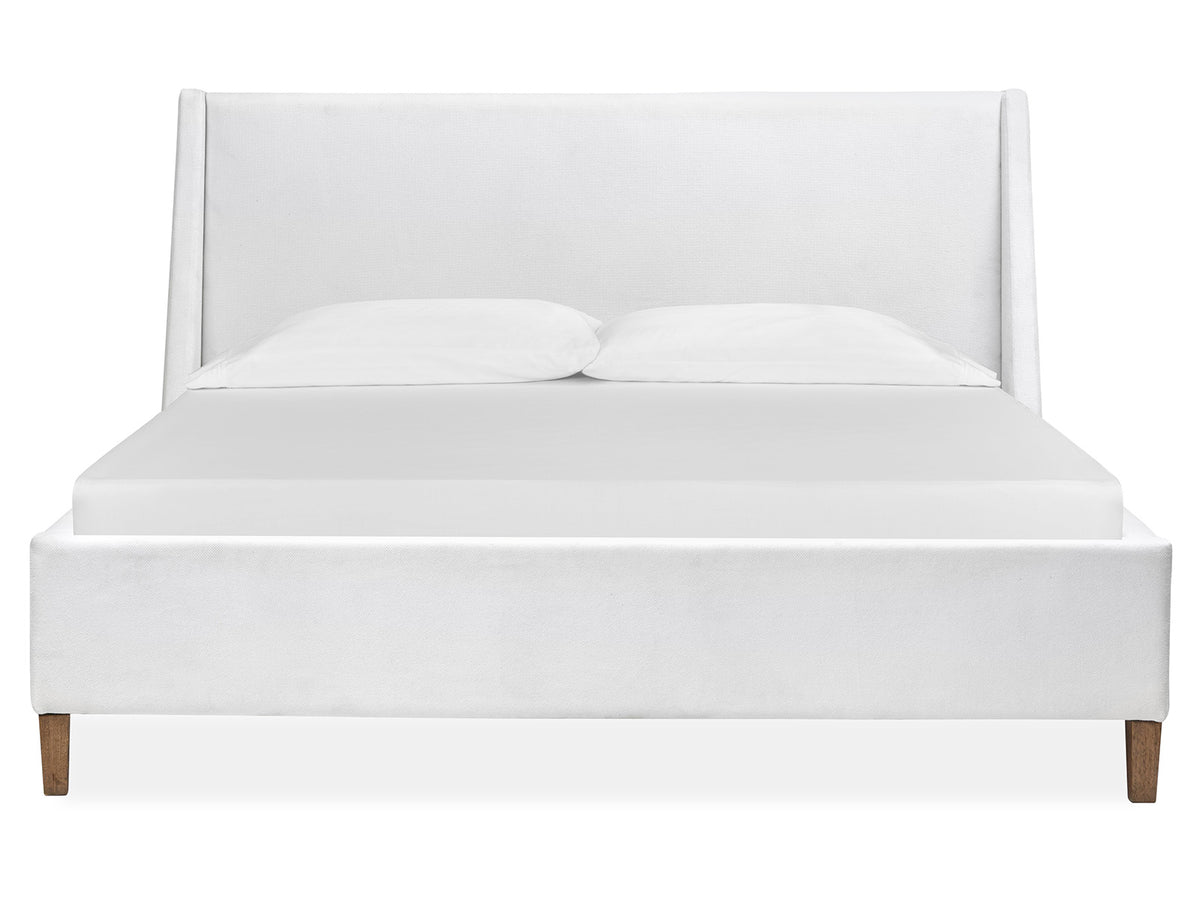 Lindon Belgian Wheat And Coffee Bean King White Upholstered Island Bed - B5570-60W