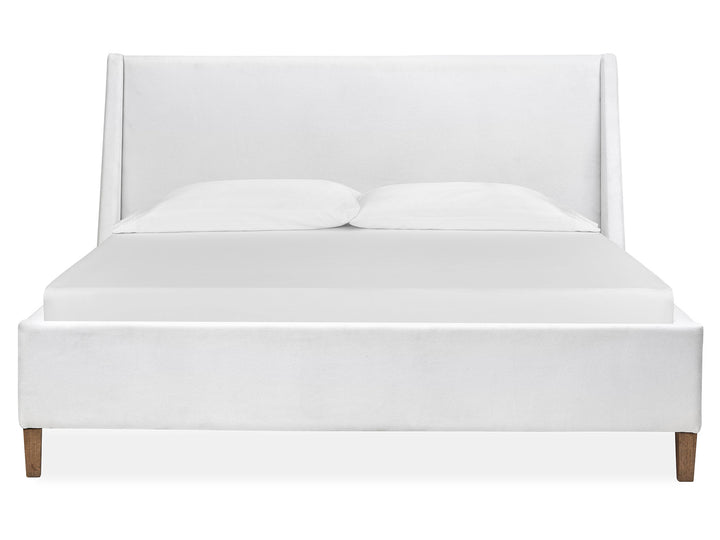 Lindon Belgian Wheat And Coffee Bean King White Upholstered Island Bed - B5570-60W