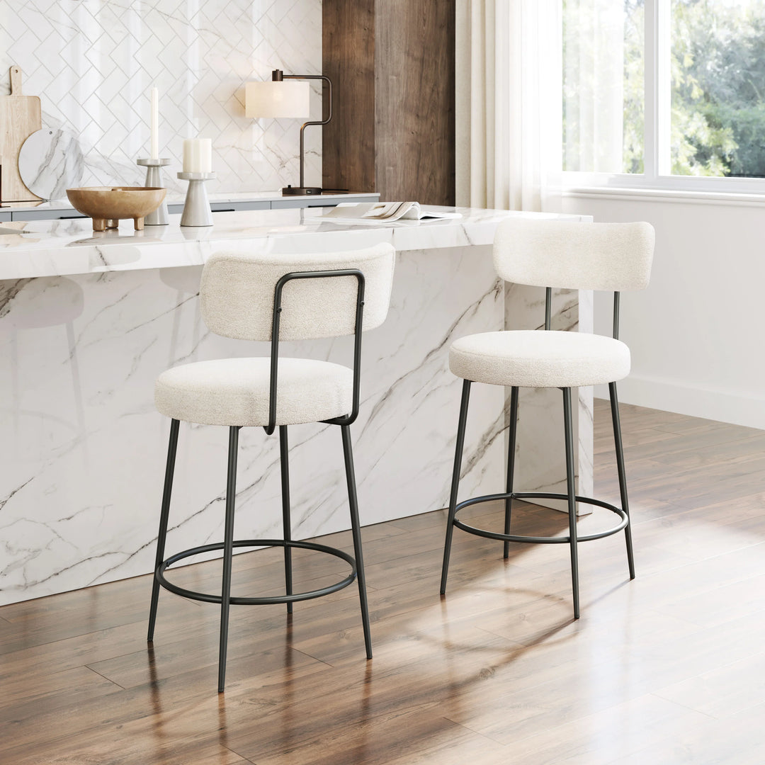 Blanca Counter Stool (Set of 2) Ivory - AmericanHomeFurniture
