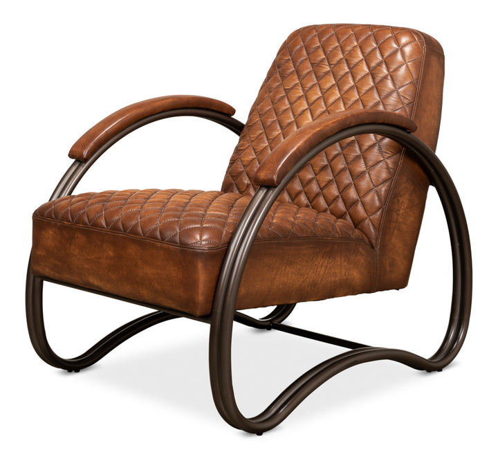 American Home Furniture | Sarreid - Montmartre Chair - Carter Brown Leather