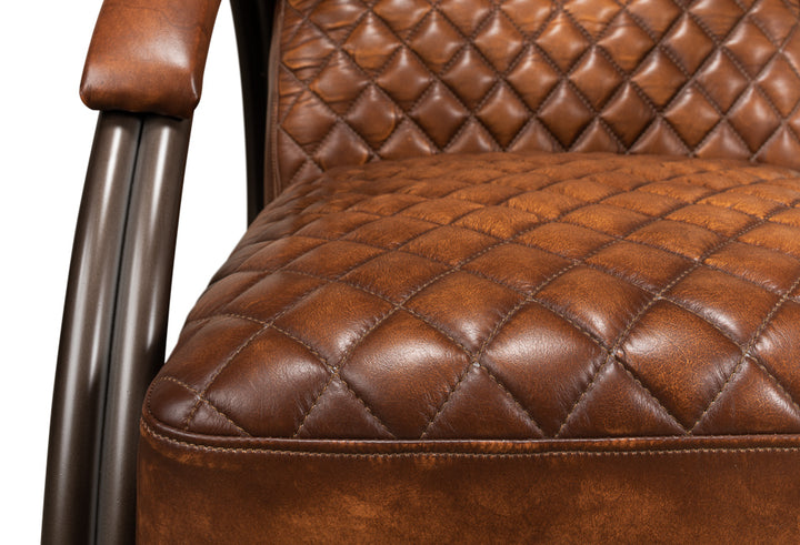 American Home Furniture | Sarreid - Montmartre Chair - Carter Brown Leather