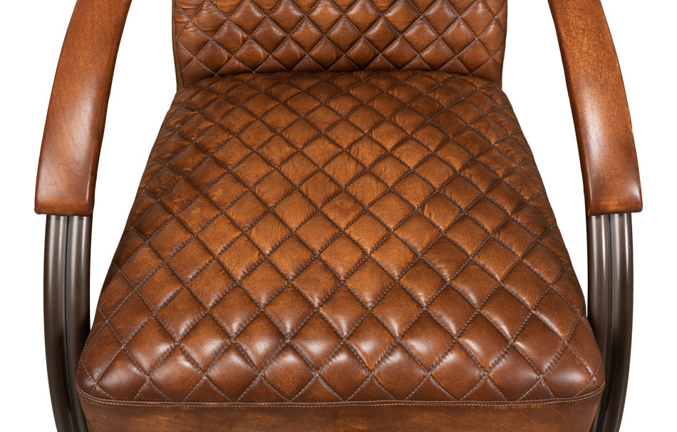 American Home Furniture | Sarreid - Montmartre Chair - Carter Brown Leather