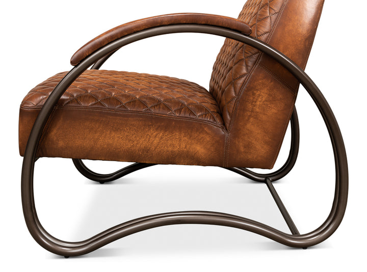 American Home Furniture | Sarreid - Montmartre Chair - Carter Brown Leather