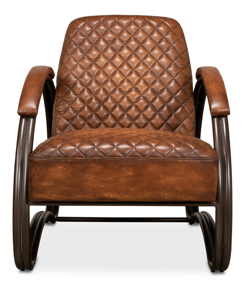 American Home Furniture | Sarreid - Montmartre Chair - Carter Brown Leather