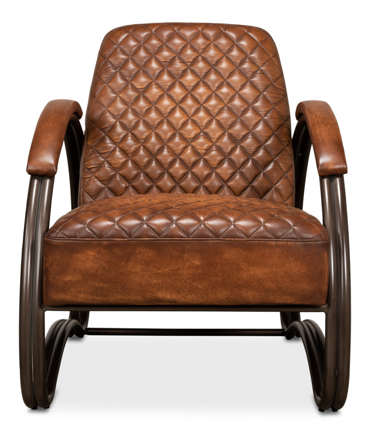American Home Furniture | Sarreid - Montmartre Chair - Carter Brown Leather