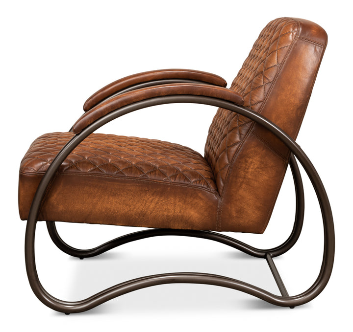 American Home Furniture | Sarreid - Montmartre Chair - Carter Brown Leather