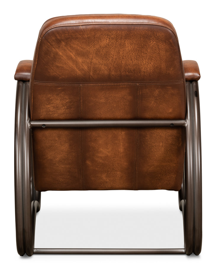 American Home Furniture | Sarreid - Montmartre Chair - Carter Brown Leather