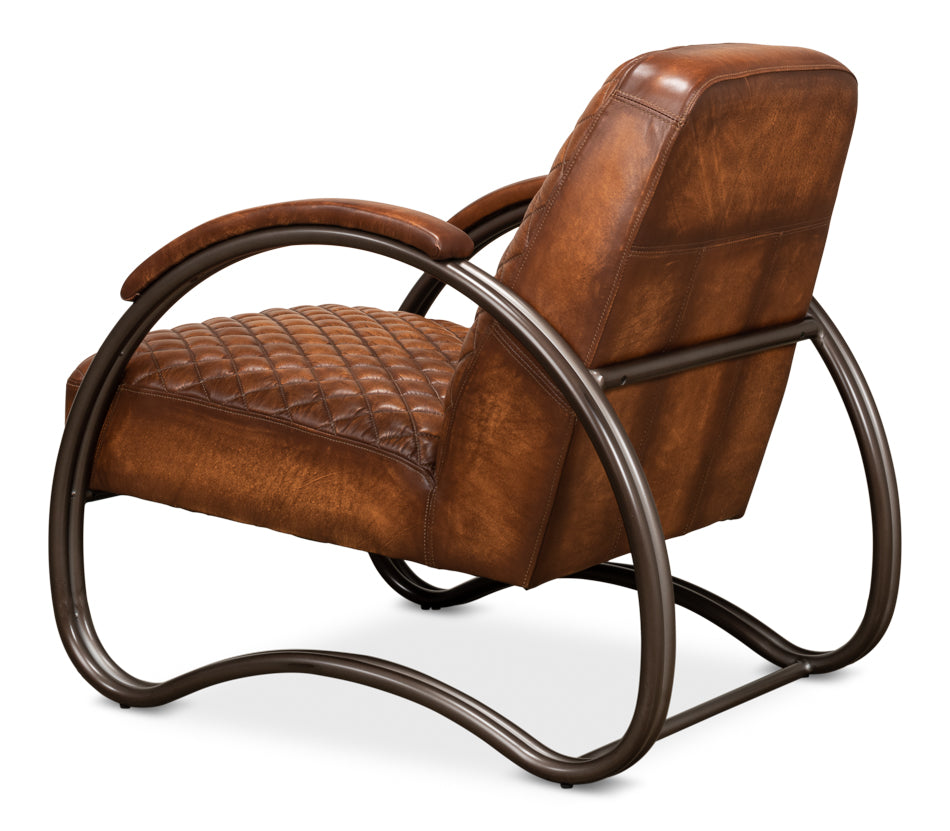 American Home Furniture | Sarreid - Montmartre Chair - Carter Brown Leather