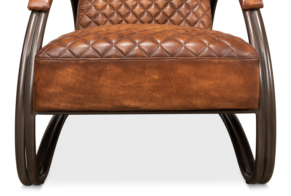 American Home Furniture | Sarreid - Montmartre Chair - Carter Brown Leather