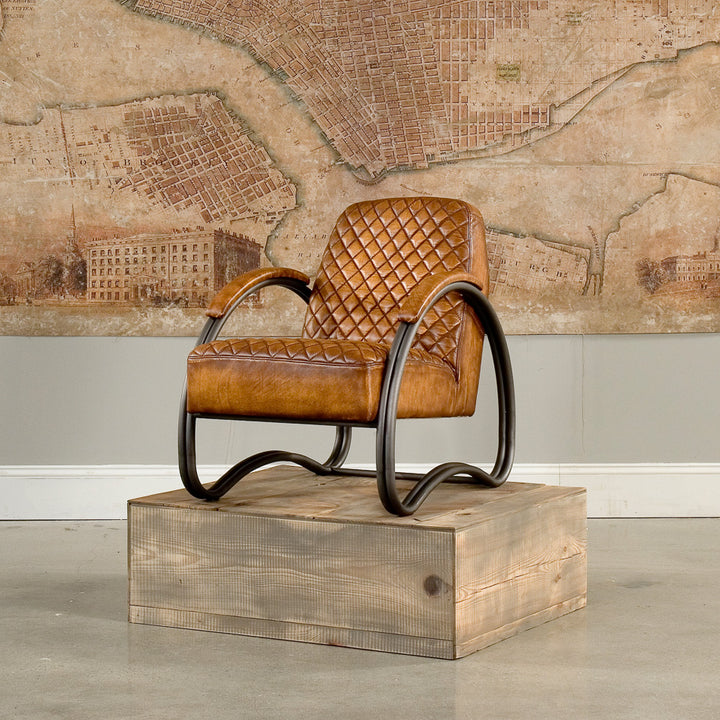 American Home Furniture | Sarreid - Montmartre Chair - Carter Brown Leather