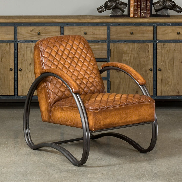 American Home Furniture | Sarreid - Montmartre Chair - Carter Brown Leather