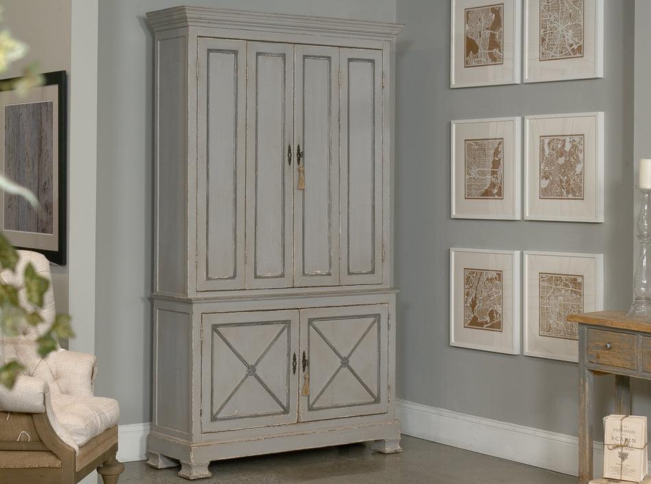 Sarreid Painted Directoire Style Cupboard CABINETS