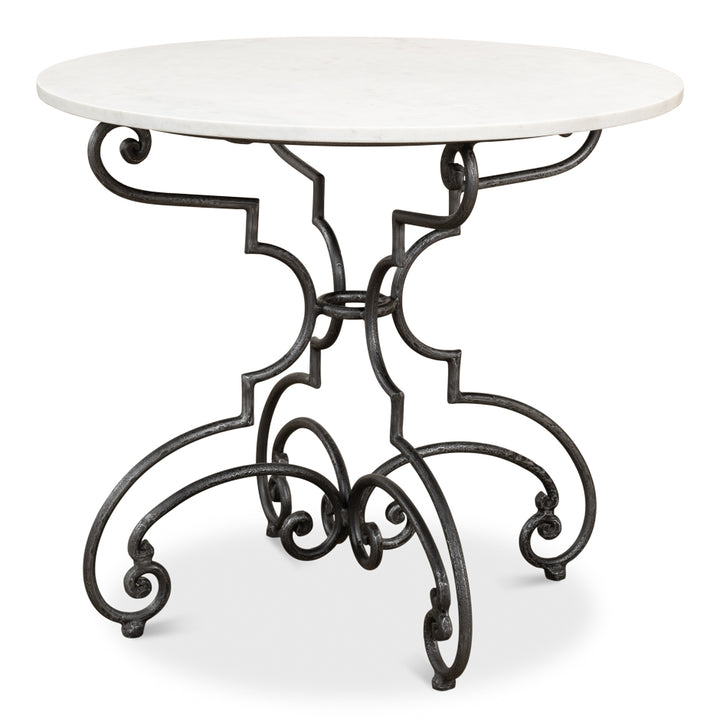 American Home Furniture | Sarreid - The French Iron And Marble Table