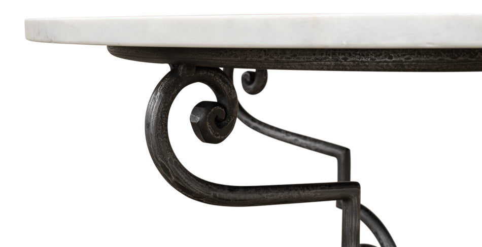 American Home Furniture | Sarreid - The French Iron And Marble Table