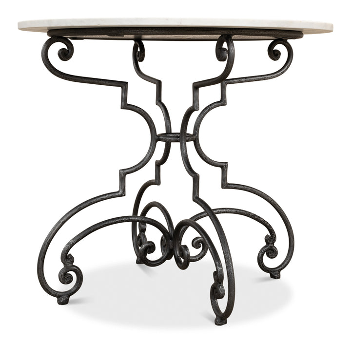 American Home Furniture | Sarreid - The French Iron And Marble Table