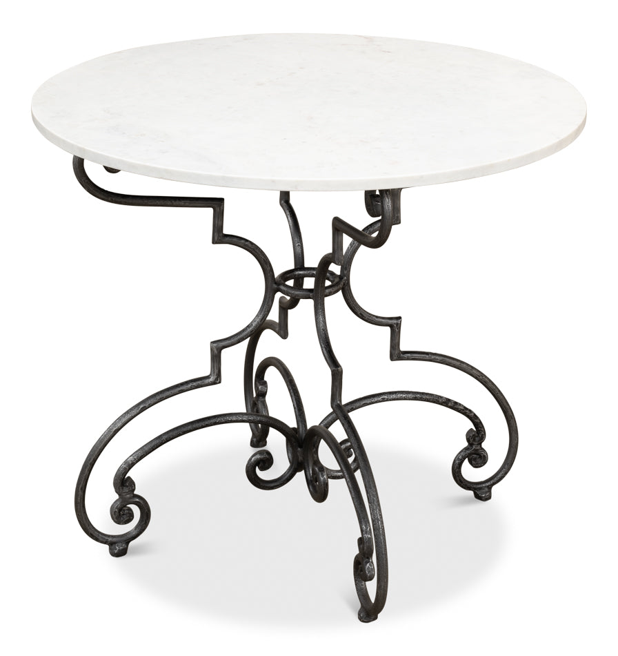 American Home Furniture | Sarreid - The French Iron And Marble Table