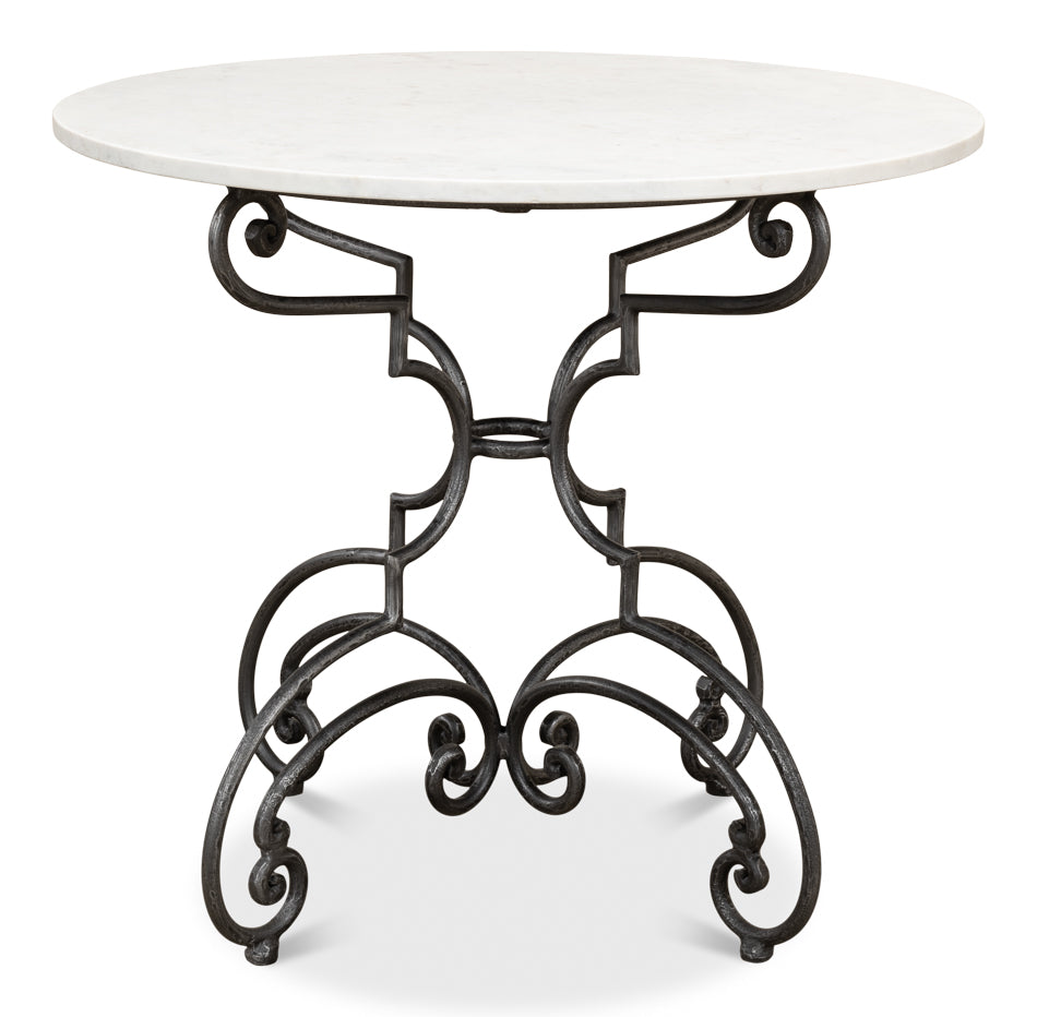 American Home Furniture | Sarreid - The French Iron And Marble Table