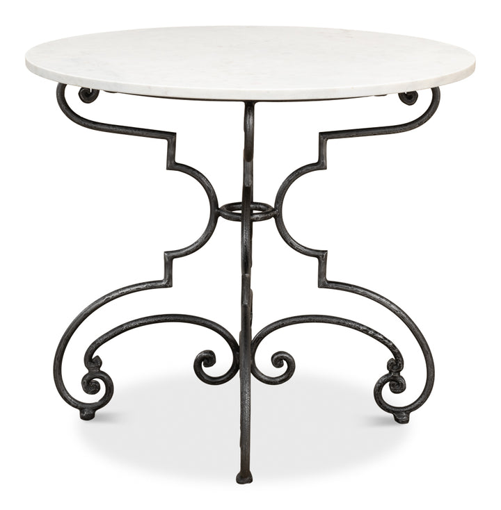 American Home Furniture | Sarreid - The French Iron And Marble Table