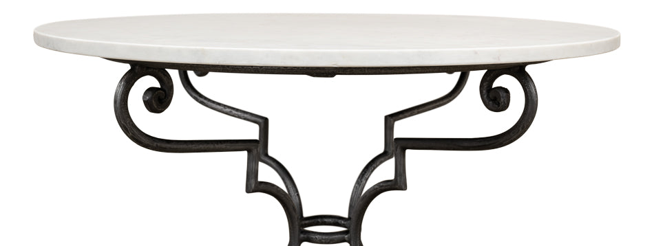 American Home Furniture | Sarreid - The French Iron And Marble Table