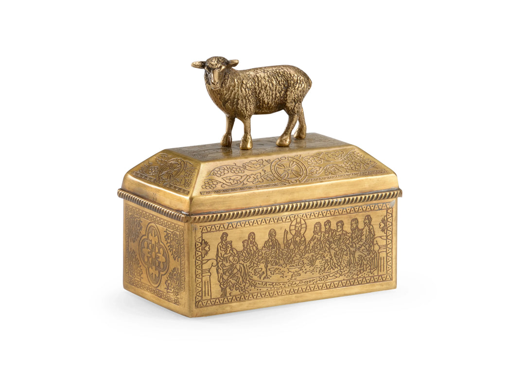 American Home Furniture Wildwood Lamb Brass Box
