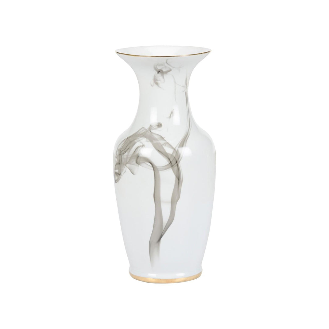 White Cinder And Smoke Vase