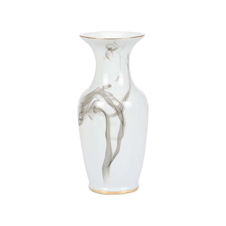 White Cinder And Smoke Vase