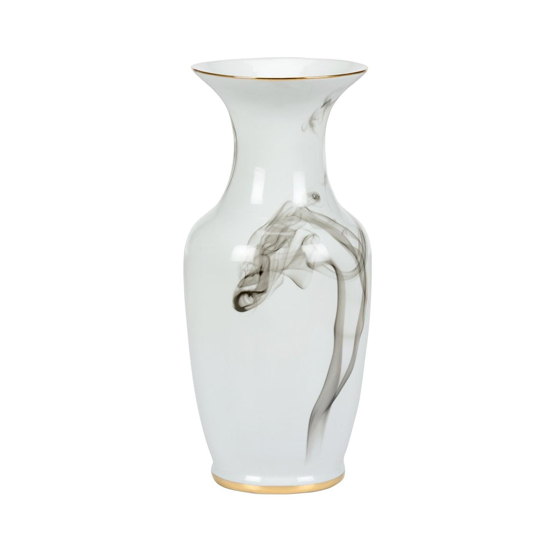 White Cinder And Smoke Vase