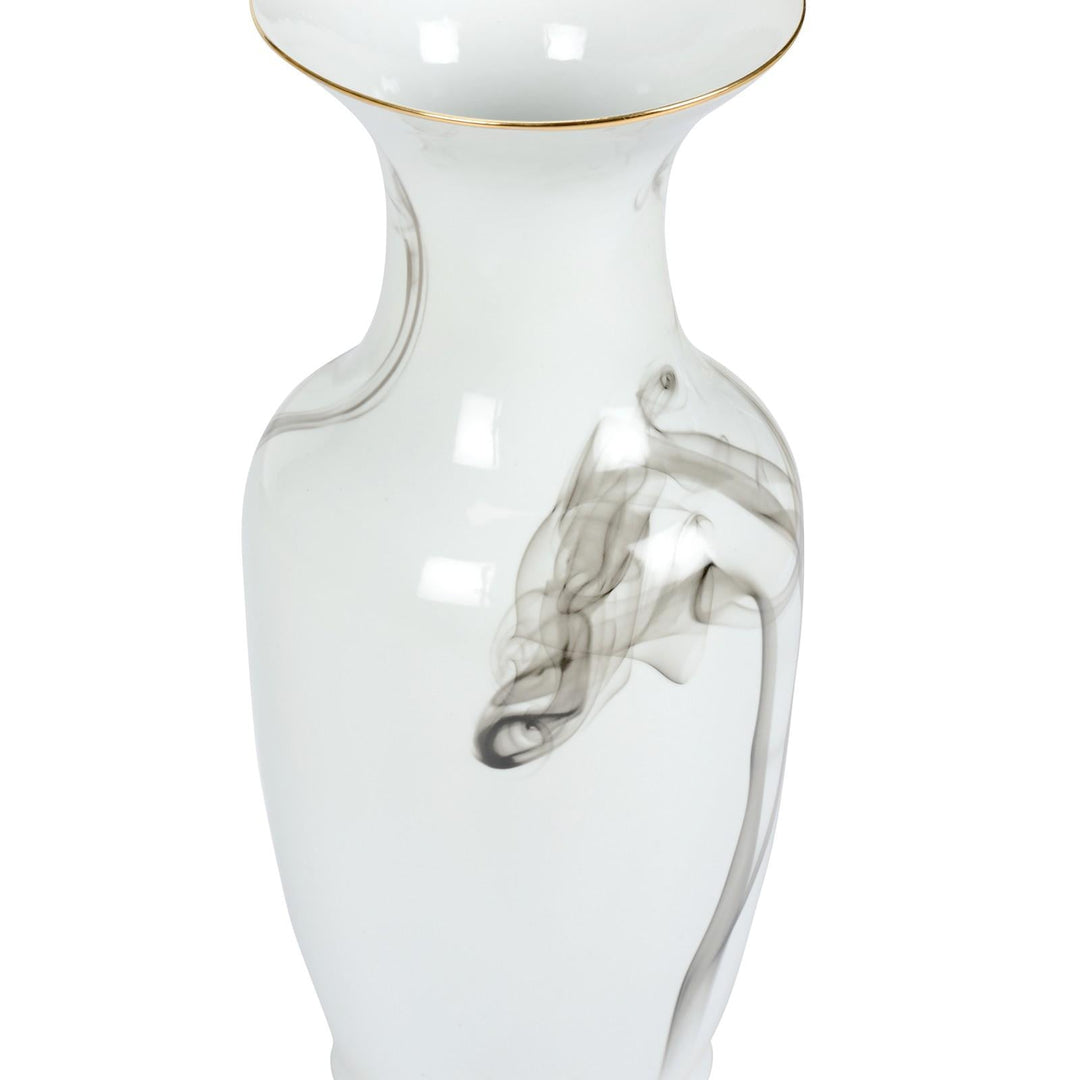 White Cinder And Smoke Vase