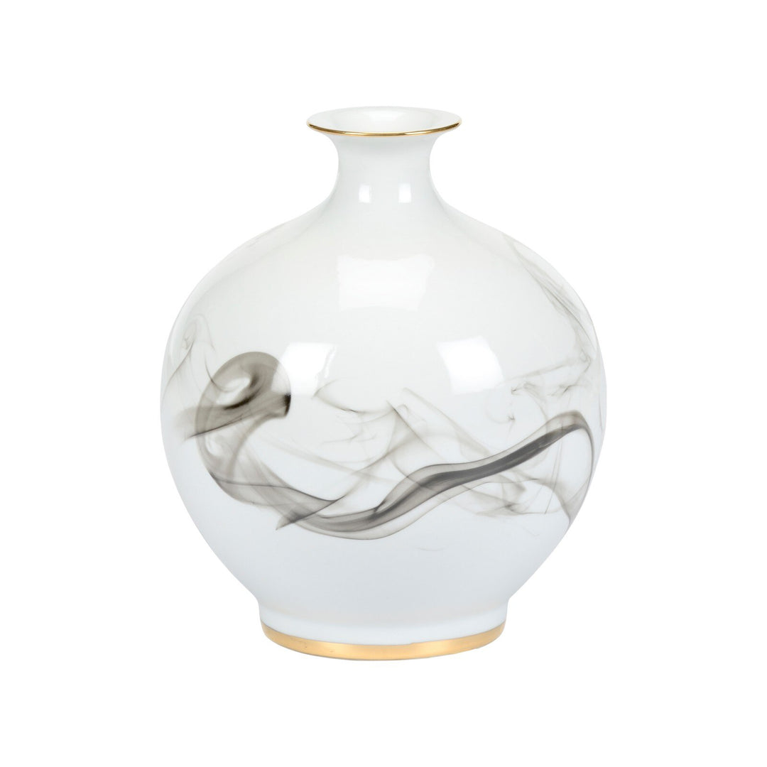 White Cinder And Smoke Vase (Sm) - 302437