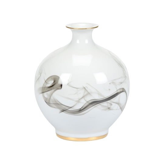 White Cinder And Smoke Vase (Sm) - 302437