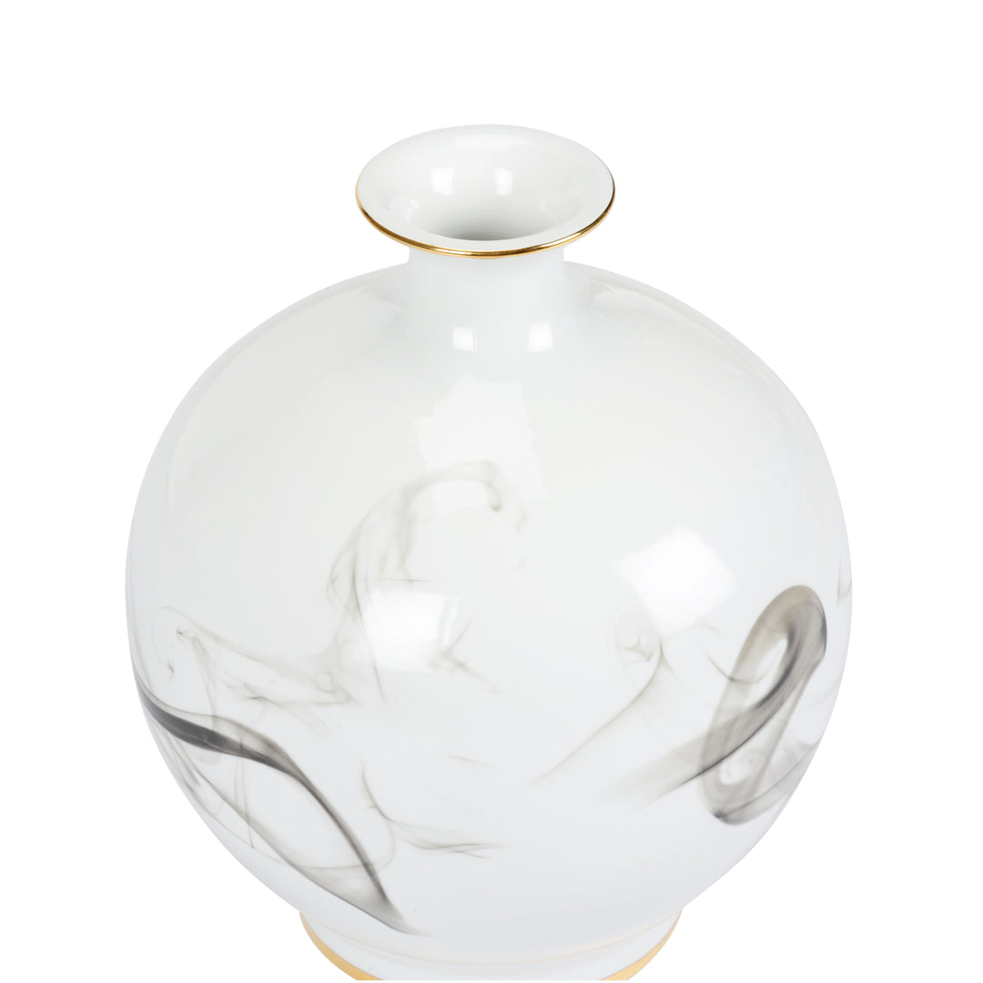 White Cinder And Smoke Vase (Sm) - 302437