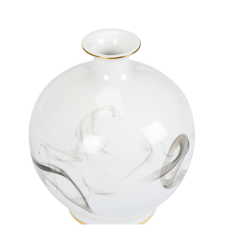 White Cinder And Smoke Vase (Sm) - 302437