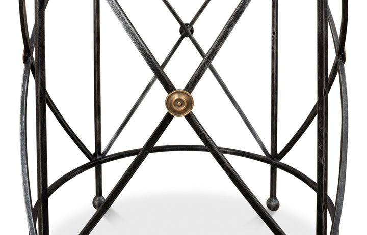American Home Furniture | Sarreid - Drum & Fife Lamp Table W/Mirror Glass Tp