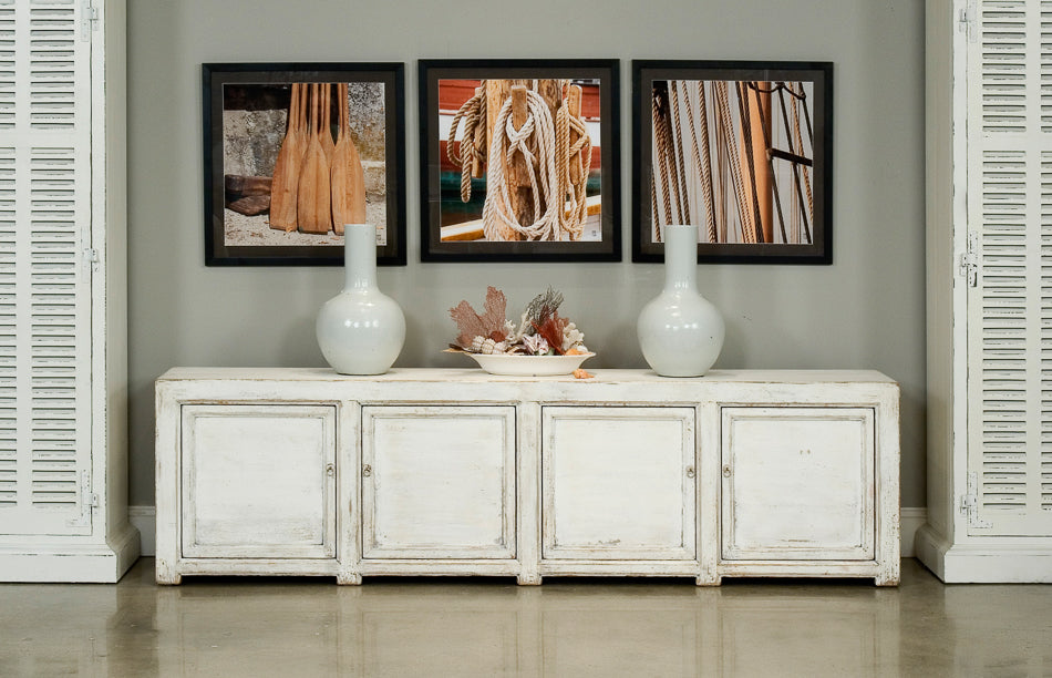 American Home Furniture | Sarreid - Huge Sideboard - Whitewash Finish