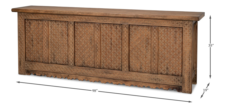 American Home Furniture | Sarreid - Nader Persian Burnt Brown Sideboard