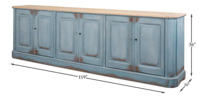 American Home Furniture | Sarreid - Karlsson Sky Blue Sideboard