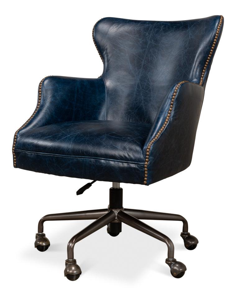 Sarreid Andrew Jackson Desk Chair - Chateau Blue OFFICE CHAIRS