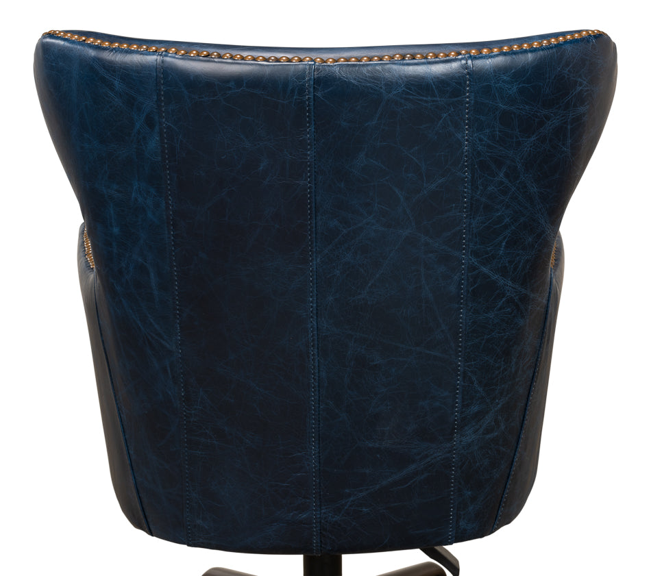 American Home Furniture | Sarreid - Andrew Jackson Desk Chair - Chateau Blue 