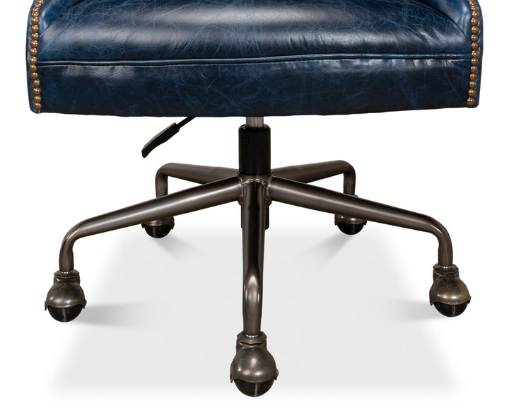 American Home Furniture | Sarreid - Andrew Jackson Desk Chair - Chateau Blue 