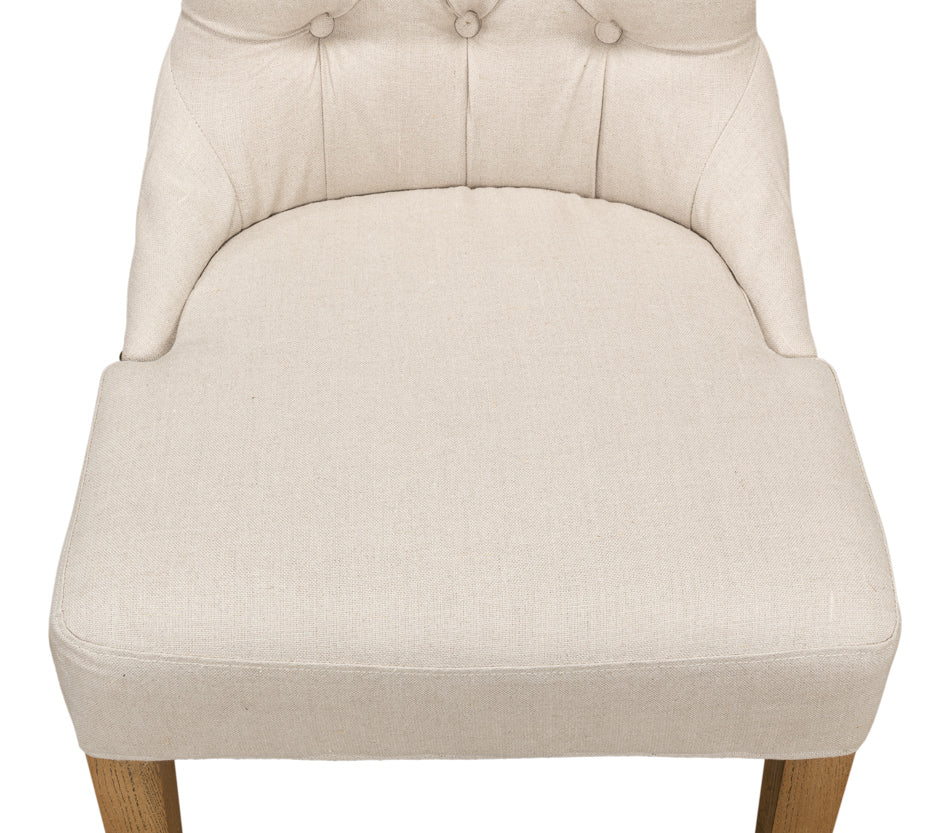 American Home Furniture | Sarreid - Sophie Side Chair - White Linen - Set of 2