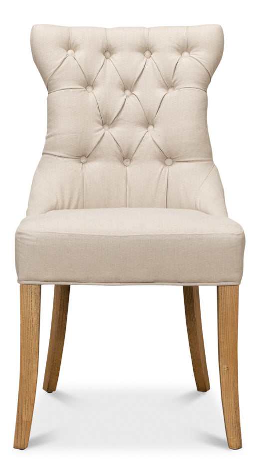 American Home Furniture | Sarreid - Sophie Side Chair - White Linen - Set of 2