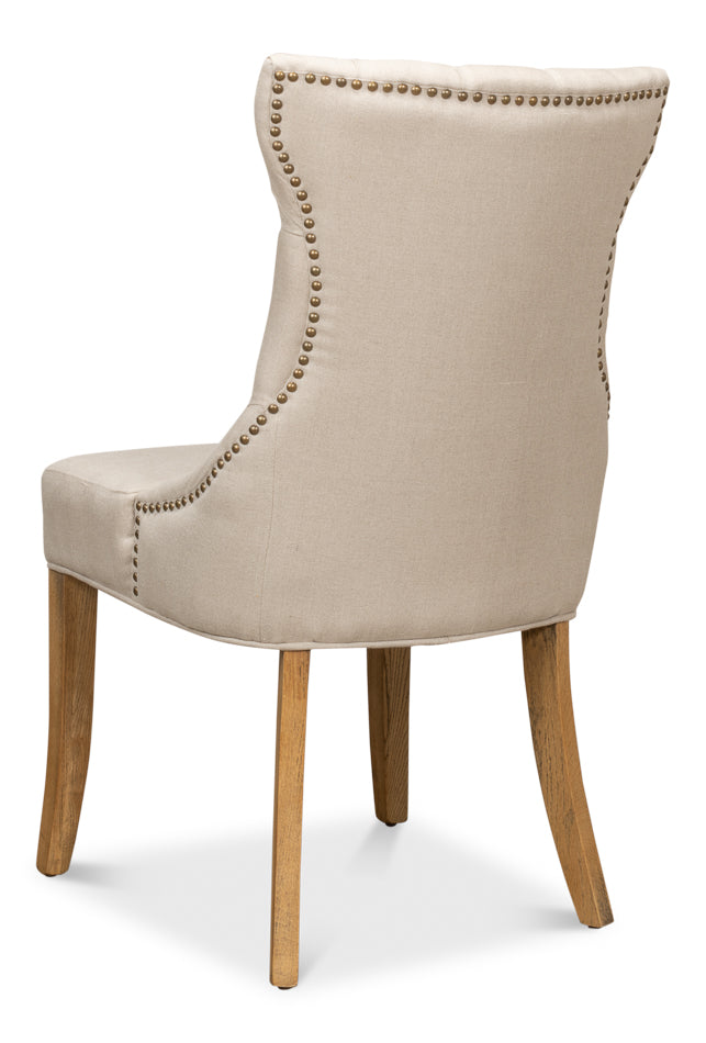 American Home Furniture | Sarreid - Sophie Side Chair - White Linen - Set of 2