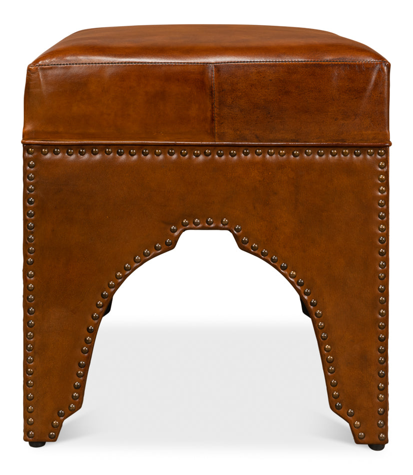 American Home Furniture | Sarreid - Giuseppe Footstool - Light Brown