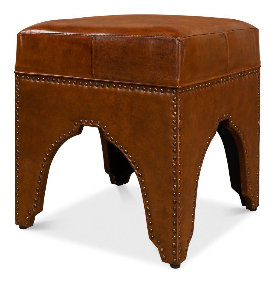 American Home Furniture | Sarreid - Giuseppe Footstool - Light Brown