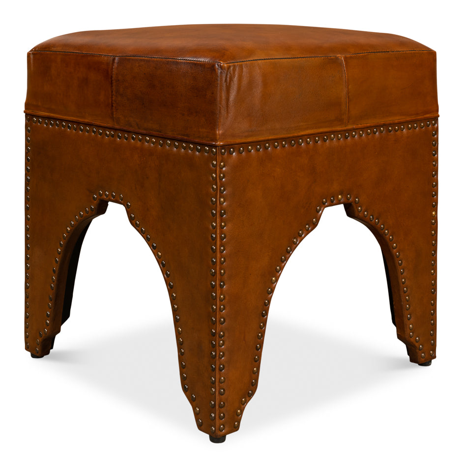 American Home Furniture | Sarreid - Giuseppe Footstool - Light Brown