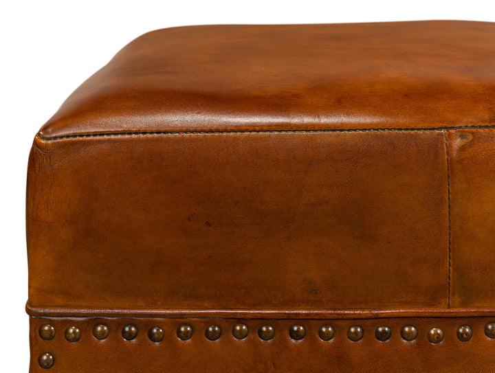 American Home Furniture | Sarreid - Giuseppe Footstool - Light Brown