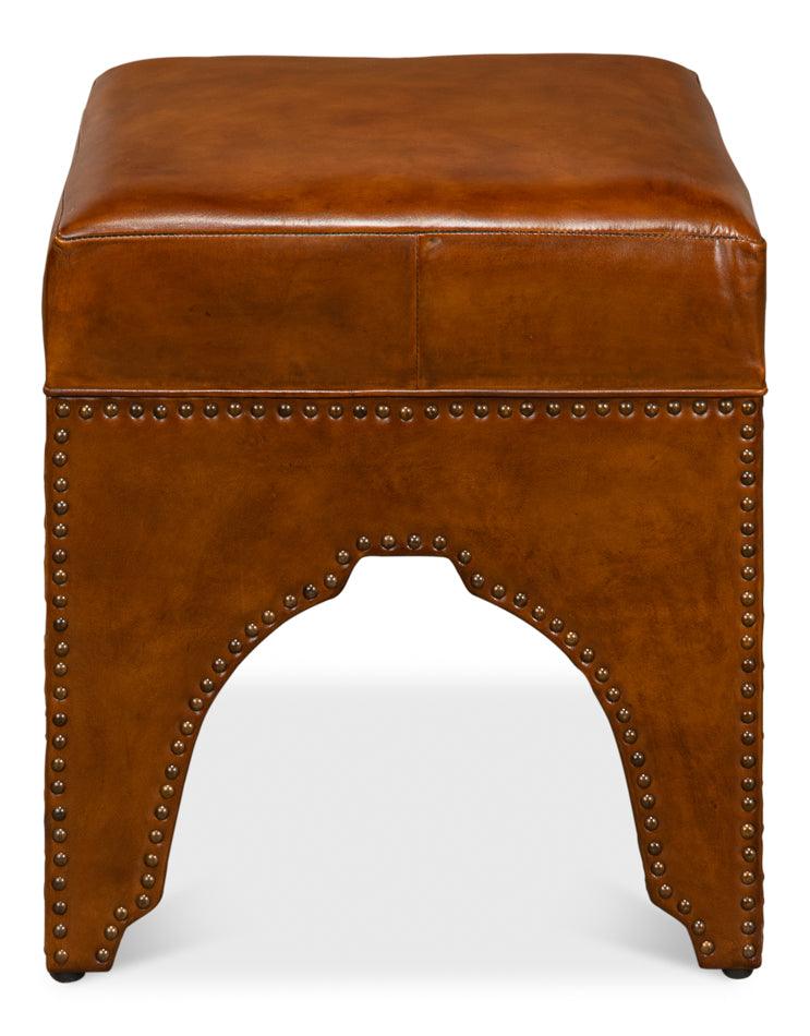Sarreid Giuseppe Footstool - Light Brown OTTOMANS, POUFS, + STOOLS