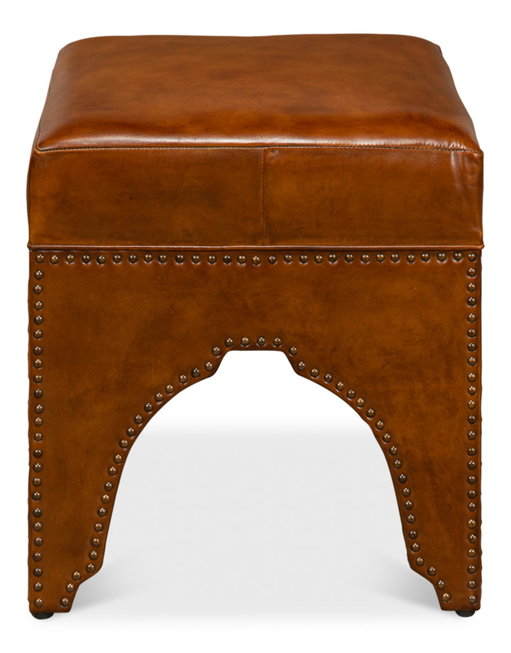 American Home Furniture | Sarreid - Giuseppe Footstool - Light Brown